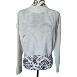 Brave Soul London mock-neck knit cropped lightweight sweater size XS